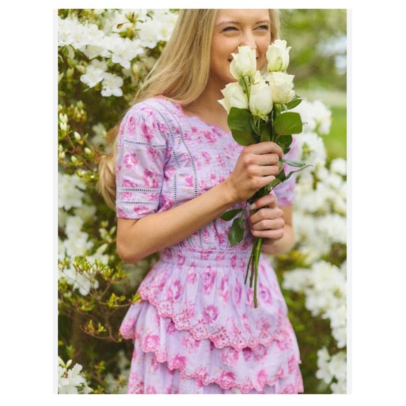 LoveShackFancy Mavis Dress Lilac Fusion - Picture 3 of 8